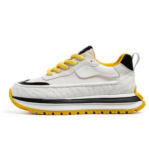 Bull charm Низкие повседневные мужские кроссовки бело-желтые, цвет White Yellow