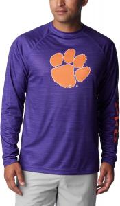 Columbia мужская футболка с длинным рукавом Collegiate Terminal Tackle Heather, Cle - Vivid Purple Heather