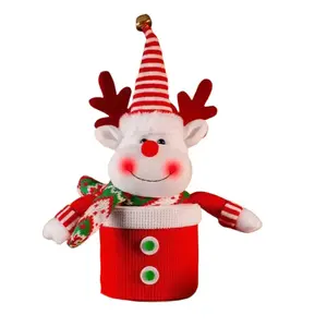 Рождественская яблочная банка для конфет плюшевая кукла высотой 30см Dolls and bears dance, красный