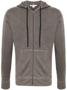 James Perse худи на молнии, коричневый