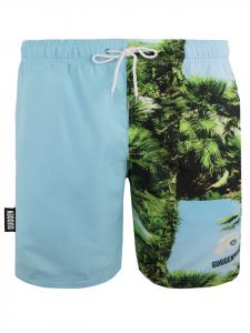 Мужские плавки-шорты, быстросохнущие, с рисунком пальмы, бирюзового цвета GUGGEN MOUNTAIN