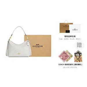 COACH Сумка через плечо из лакированного холста большая унисекс меловая