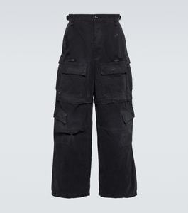 Брюки карго из хлопкового твила Balenciaga, черный