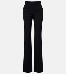 Брюки-смокинг из шерстяной ткани grain de poudre Saint Laurent, Noir