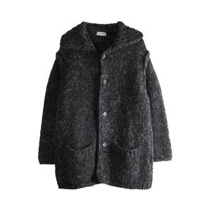 Пальто Yohji Yamamoto Pour Homme Ribbed Collar Coat, Charcoal