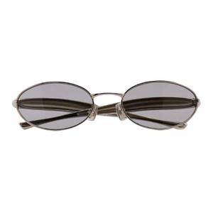 Металлические ацетатные овальные солнцезащитные очки унисекс gray Bottega Veneta