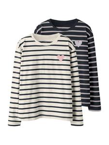 NAME IT Лонгслив 'NKFTENISA' в цвете морской синий, офф-уайт