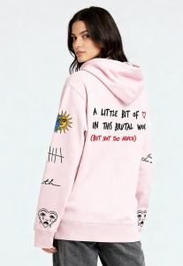 Толстовка Mira Paris BRUTAL TATTOO EMBROIDERY UNISEX ZIPPED , Pink