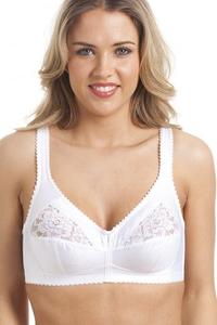 Атласный бюстгальтер без косточек с цветочным принтом и половиной чашки Camille, белый