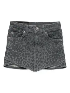 Юбка из денима с леопардовым принтом DONDUP KIDS, серый