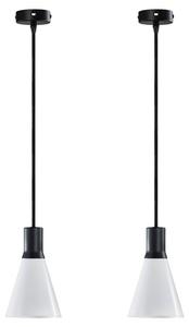 Подвесной светильник Dyberg Larsen Gent 2 Stücke, черный - белый - стекло - металл - 13 x 26 x 13 см