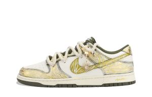 Nike Dunk Moonlit River, устойчивые к истиранию кроссовки для скейтбординга с низким верхом и сияющим светом Unisex Gold