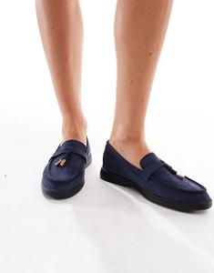 Лоферы SEQWL Panther с кисточками из искусственной замши темно-синего цвета