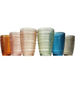 Набор из 6 стаканов для коктейлей Khen Beaded Highball The Wine Savant, мультколор