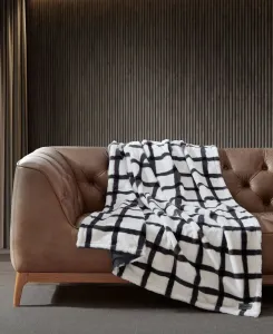 Плед из искусственного меха в клетку, 127 x 152 см Eddie Bauer, слоновая кость