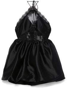 Платье мини с кружевными вставками Self-Portrait, черный