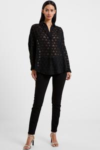 Рубашка Geo Burnout с эффектом поповера French Connection, черный