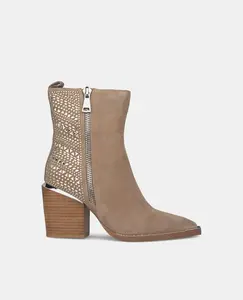 Женские кожаные ботильоны с блестками Alma en Pena, бежевый