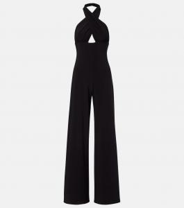 Комбинезон с бретелями на шее Norma Kamali, черный