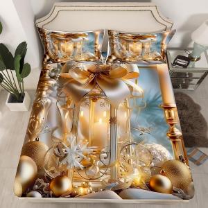 Erosebridal Детский комплект постельного белья с новогодним принтом, Beige