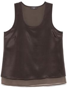 Peserico атласный топ без рукавов, коричневый
