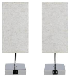 Настольная лампа Nettlife Reutlingen(2er-set), серебро - текстиль - 13 x 36 x 13 см