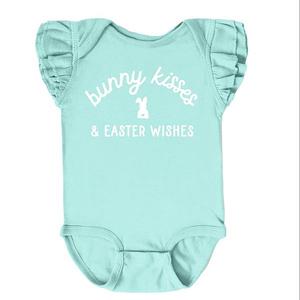 Боди с рукавами-крылышками Bunny Kisses Easter Wishes The Juniper Shop, Seafoam