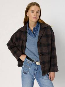 Нерриновый жакет из чистой шерсти в клетку Gerard Darel, Brown