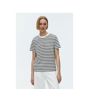 Футболка женская Arket с круглым вырезом, белый / черный