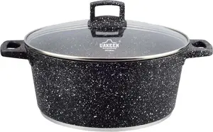 Кастрюля-кастрюля, горшок для варки, гранитное покрытие, антипригарное, Ø 28 см, 6,5 л, черная, подходит для всех типов плит Rukauf