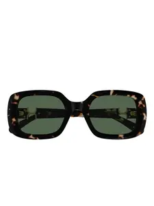 Солнцезащитные очки с логотипом и геометричной оправой Chloé, коричневый