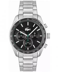 Мужские часы Boston с хронографом и браслетом из нержавеющей стали, 44 мм Lacoste, черный