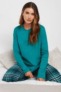 Длинный рукав, пижамный топ из 100% хлопка Long Tall Sally, зеленый