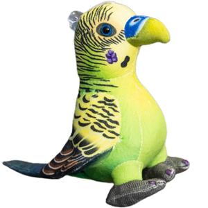 Плюшевая кукла говорящий попугай в мультяшном стиле, высота 20 см, длина 20 см Mise, желтый