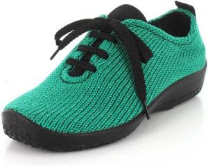 Женские туфли Arcopedico LS 1151 - шнуровка, поддержка и комфорт при ходьбе - посадка как носок - поддержка свода стопы и амортизация - съемные стельки - веганские - моющиеся - подходящие для путешествий, изумрудный