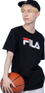Мужская хлопковая футболка Fila FH7301 с коротким рукавом и большим логотипом, черный