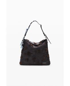 Женский большой трансформируемый рюкзак с бархатным покрытием Desigual, Dark brown