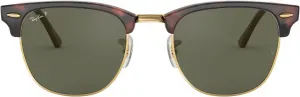 Солнцезащитные очки Ray-Ban RB3016 Clubmaster Square, Red Havana/G-15 Green