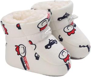 Новорожденные мальчики девочки теплые ботинки пушистые носки уютные ботиночки нескользящие Purepips, White-Crown