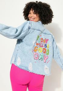 Джинсовая куртка DESTROYED RÜCKENDRUCK Angel of Style, светло-голубой