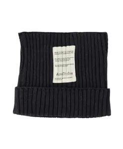 Ребристая квадратная шапка-бини Acne Studios, серый