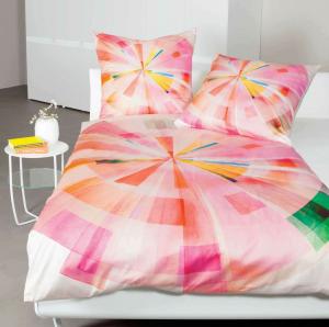 Сатиновое постельное белье Janine Mako, пододеяльник, 2 предмета, 135 х 200 см, наволочка 80 х 80 см, Modern-Art 4 Original Janine