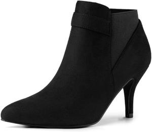 Женские ботильоны Allegra K с заостренным носком и каблуком-стилетто в стиле Челси, Black