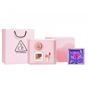 Монохромный блендер для теней Square Eye Одежда Натуральный матовый прозрачный 3CE, [Gift Box Set]#07 коричневый коричневый+Nude Pink