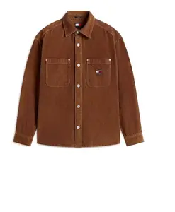 Рубашка, выстиранная вельветом Tommy Jeans, бежевый