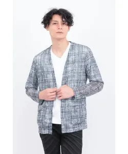 Кардиган без воротника в мозаичную клетку Tornado Mart, цвет Black