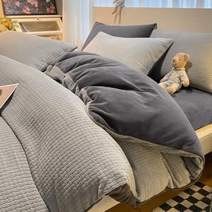 Пододеяльник MUJI с 3D-резным узором, 180х220 см, вафельный узор/серый