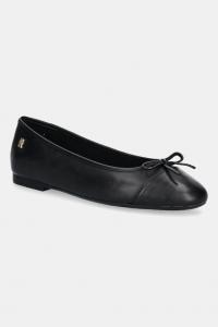 Кожаные балетки TOE CAP LEATHER BALLERINA с мыском Tommy Hilfiger, черный