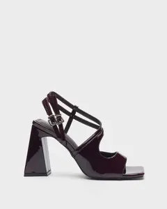 Женские босоножки на каблуке с застежкой-ремешком на пятке Mim, бордовый