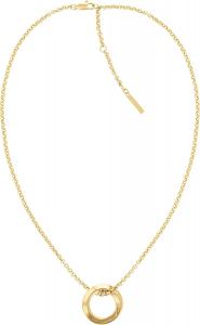 Женское ожерелье с подвеской Calvin Klein из нержавеющей стали: изящная, скульптурная элегантность с ноткой женственности, Gold Plated